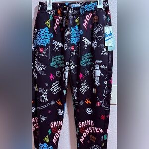 Graphic Print Black Joggers